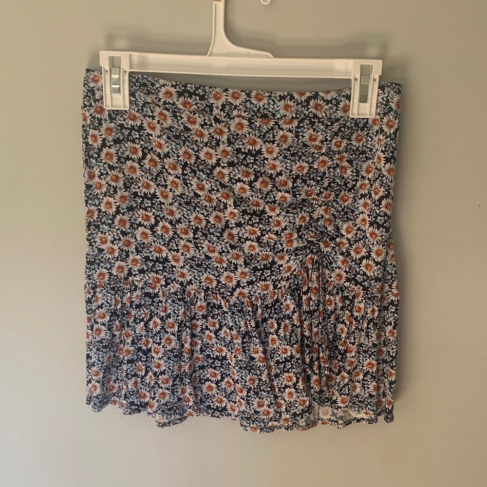 Wild Fable Black and Orange Floral Mini Skirt